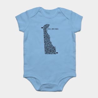 Delaware State Outline Maze & Labyrinth Baby Bodysuit